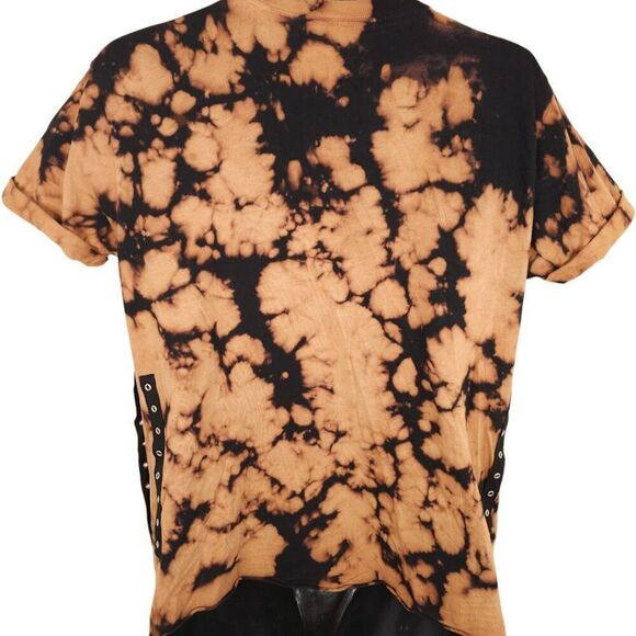 Affliction Rock N Roll T Shirt Womens Size Large Brown Skull Wings Rhinestones - Picture 6 of 8